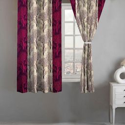 Lunar Days Purple Set of 2 Floral Room Darkening Window Curtain-39