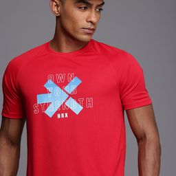 HRX by Hrithik Roshan Rapid-Dry Antimicrobial Finish Brand Logo Printed Training T-shirt-image-32
