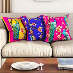 SEJ by Nisha Gupta Set of 3 Ethnic Motifs Square Cushion Covers-25