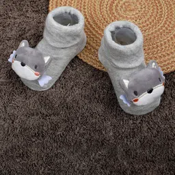 Baby Moo Infants Applique Embellished Soft And Comfortable Anti-Slip Cotton Socks Booties-47