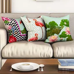 SEJ by Nisha Gupta Set of 3 Abstract Square Cushion Covers-1