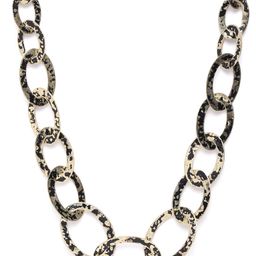 RICHEERA Black Gold-Plated Textured Statement Link Necklace-image-43