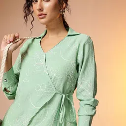 CORSICA Embroidered Wrap Top-picture-9