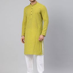 Manthan Men Striped Pure Cotton Kurta-image-88