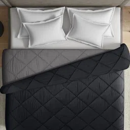 wakefit Black & Grey Checked 120 GSM AC Room Cotton Double Bed Comforter-image-52