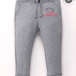 UCB Knit Full Length Lounge Pants Solid Colour Text Print - Grey-image-76