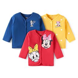 Babyhug Disney Interlock KnitFull Sleeves Jhablas with Minnie MouseGraphics Pack of 3 - Red Blue & Yellow-image-43