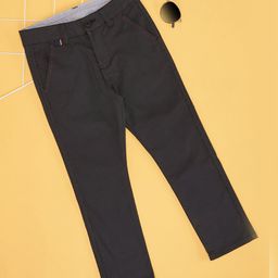 Pantaloons Junior Solid Trousers - Black-image-2