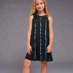 Cherry Crumble By Nitt Hyman Sleeveless Sequins & Beads Embellished Dress - Black-image-12