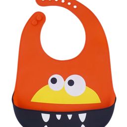 MOMISY Baby Bib For Newborn Waterproof Silicone Apron Wipeable Stain Resistant With pocket For 6 months and up (1, OrangeEye)-20