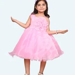 Modish One Shoulder Georgette Fit & Flare Dress-picture-34