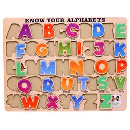 Enjunior Box Wooden Alphabets Puzzle without Knobs Educational and Learning Toy for Kids image 2