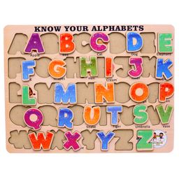 Enjunior Box Wooden Alphabets Puzzle without Knobs Educational and Learning Toy for Kids image 3