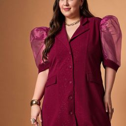 SASSAFRAS Curve Puff Sleeve Dress-image-74
