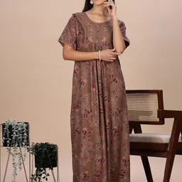 9shines Label Women Embroidered Maxi Nightdress-image-84