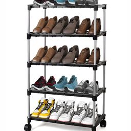 ADA Handicraft Black 5-Layer Shoe Rack-15