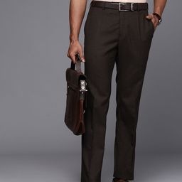 Raymond Men Checked Slim Fit Formal Trousers-picture-13