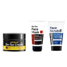 Ustraa Men Set of De-Tan Face Mask, Scrub & Cream image 1