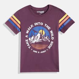 Gini and Jony Boys Graphic & Typography Printed Pure Cotton T-shirt-picture-44