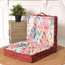 BLANC9 Rust & White Printed Floor Cushion-57