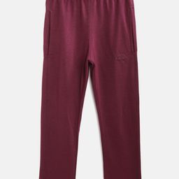 CHIMPRALA Kids Burgundy Solid Cotton Antimicrobial Track Pants-image-87