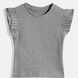 Eteenz Kids Girls Flutter Sleeve Top-image-91
