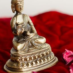 eCraftIndia Brown Meditating Buddha Showpiece-26