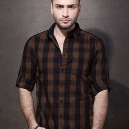 Roadster Men Brown Checked Casual Sustainable Shirt-image-18
