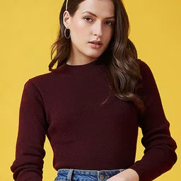 CLAPTON Women Round Neck Woollen Pullover-image-86