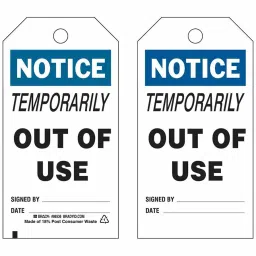 BRADY Black Blue & White Safety Tag 5 3/4 inch Ht, 9J150 (Pack of 10)-0