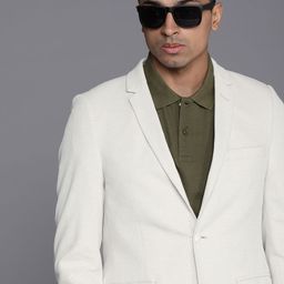 Louis Philippe Sport Men Pure Cotton Self Design Textured Single-Breasted Blazer-picture-33