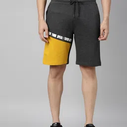 3PIN Men Charcoal Colourblocked Regular Fit Regular Shorts-image-55