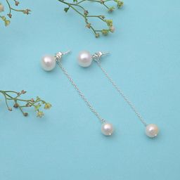 Ovana jewels 925 Sterling Silver Earrings Pearls Beaded Contemporary Shaped Drop Earrings-picture-26