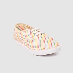 Kook N Keech Women Multicoloured Striped Sneakers-image-30
