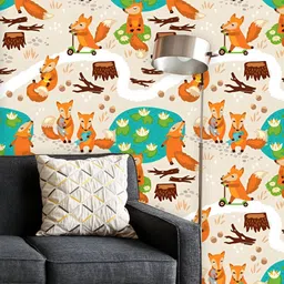 ArtzFolio Printed UV-Resistant Anti-Bacterial Cute Little Fox Peel & Stick Wallpaper-image-60