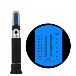 Real Instruments Salinity Meter 0-100% Salimeter Hand Refractometer Manual Handheld Refractometer-0