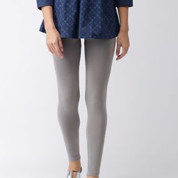 Go Colors Women Grey Solid Ankle-Length Leggings-picture-18