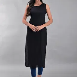 Clothy N Wave Sleeveless Straight Kurta-image-49