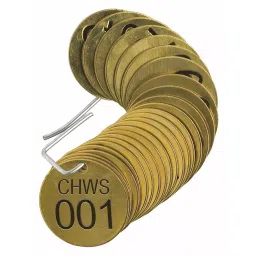 BRADY 38.1mm(1-1/2 Inch) Stamped Numbered Tags for Chilled Water Supply, 35TD41 (Pack of 25)-image-96