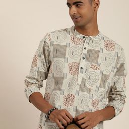 Taavi Ethnic Motifs Printed Woven Legacy Pure Cotton Kurta-image-54