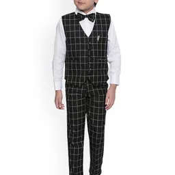 Jeetethnics Boys Black Solid Shirt with Trousers-picture-25