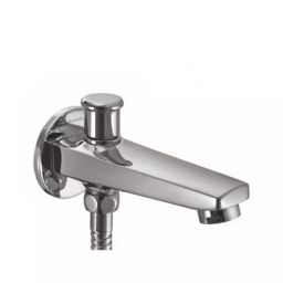 PLUMBER POEM Wall Spout with Button Attachment for Shower, Wall Flange, PM-4106-14