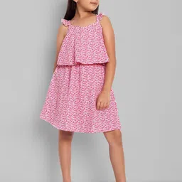 ONE SKY Floral Print Fit & Flare Cotton Dress-57