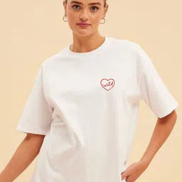 WOBE Women Sports Pure Cotton Applique T-shirt-image-3