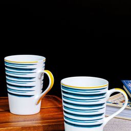 GOODHOMES White & Blue 2 Pieces Printed Glossy Mugs 360ml-7