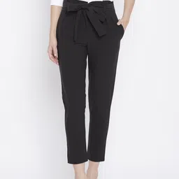 Zastraa Women Black Peg Trousers-image-79