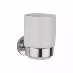 PLUMBER Wall Mounted Chrome Finish Tumbler Holder with Ceramic/Glass Tumbler, EG-7006-picture-35