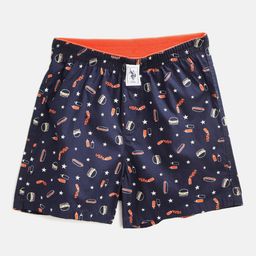 U.S. Polo Assn. Kids Boys Navy & Orange Cotton Conversational Print Boxers 8905202197768-image-53