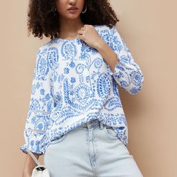 Fame Forever by Lifestyle Floral Printed Bell Sleeves Top-image-75