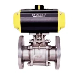 STOLZEL 3.94 inch, 100 mm, WCB Double Acting 3 Piece Design Ball Valve Flanged End ASA150-10